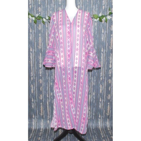 NWT Boutique Grace & Emma Pink Duster Jacket Cardigan Size M/L Open Front Sheer - Picture 1 of 11